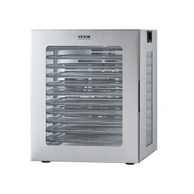 12 Trays Food Dehydrator Machine Stainless Steel 850W Jerky Meat Fruit Drying