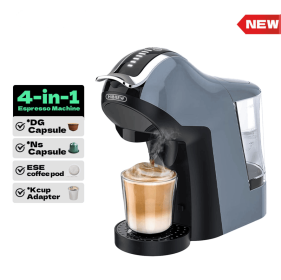 PSH17  4-in-1 Capsule Coffee Maker with 1400W Power, 20Bar Pressure, 100L Water Tank (50ml-120ml), Cold/Hot Coffee Extraction, Smart Touch Contro (PSH17: PSH17)
